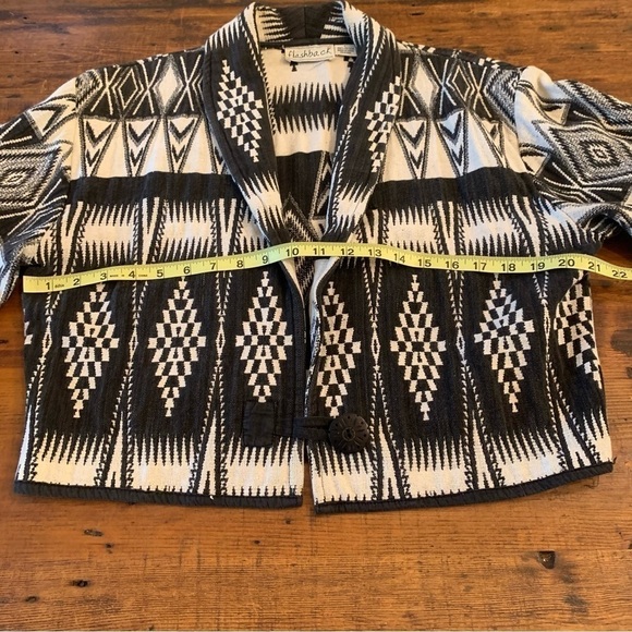 Geometric Black and White Women's Jacket - Picture 5 of 10